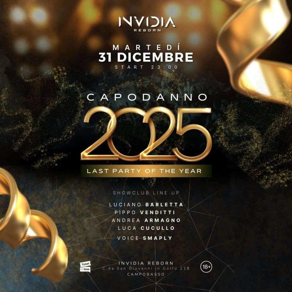 Capodanno 2025 last party of the year Invidia Reborn locandina